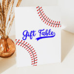 Baseball Sports Red Blue Party Gift Table Pedestal Sign<br><div class="desc">This is a Baseball Sports Red Blue Party Gift Table Sign!</div>