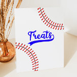 Baseball Sports Red Blue Party Treats Table Pedestal Sign<br><div class="desc">This is a Baseball Sports Red Blue Party Treats Dessert Sign!</div>