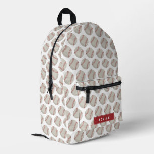 Baseball Sports School Personalised Name Printed Backpack