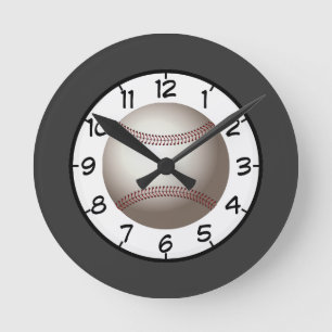 Baseball Sports Team Game Coach Family Friend Fun Round Clock