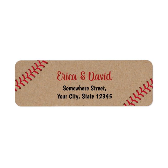 Baseball Sports Wedding Rustic Kraft (Front)