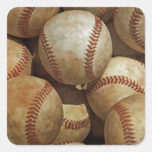 Baseball Square Sticker
