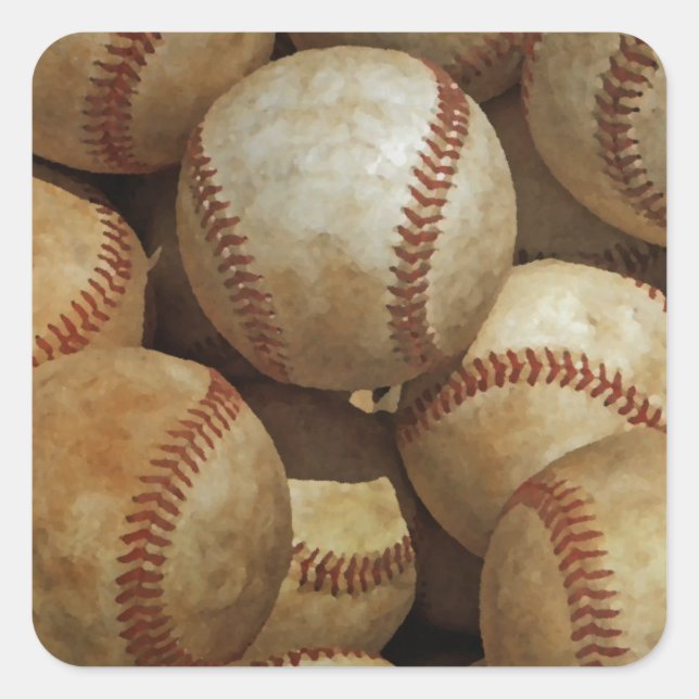 Baseball Square Sticker (Front)
