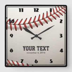 Baseball Square Wall Clock