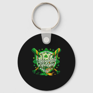 Baseball st patricks day boys girls men women key ring