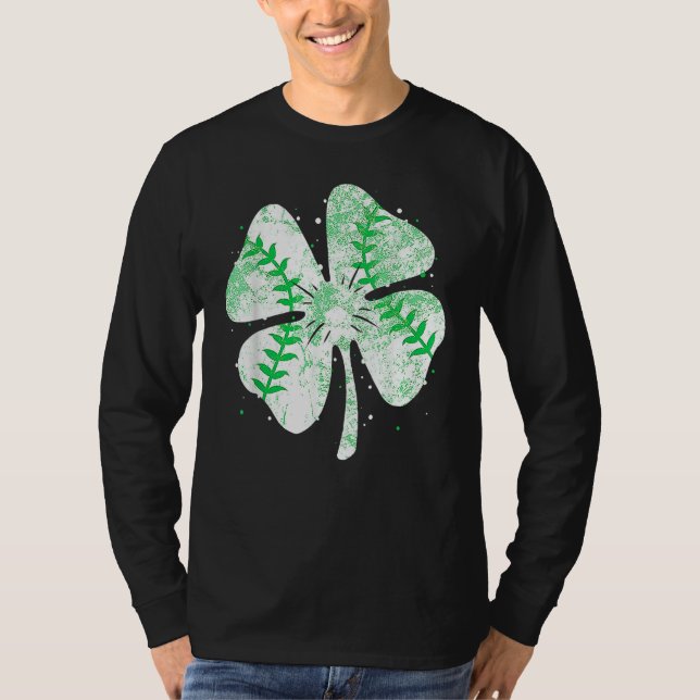 Baseball St Patricks Day Boys Men Catcher Pitcher  T-Shirt (Front)