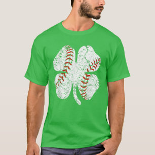 Baseball St Patricks Day Boys Men Catcher Shamrock T-Shirt
