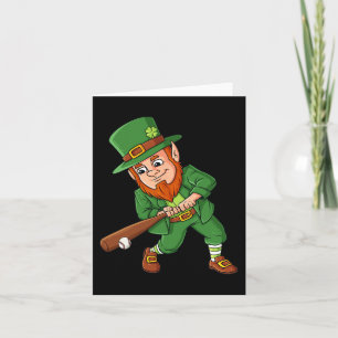 Baseball St Patricks Day Leprechaun Hitter Batter  Card
