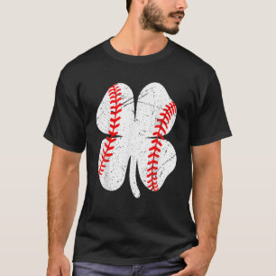Baseball St Patricks Day Shamrock Men Boys Catcher T-Shirt