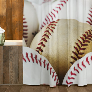Baseball Stack Close Up Photo Shower Curtain