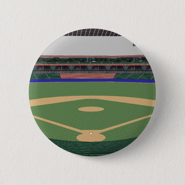 Baseball Stadium: 3D Model: 6 Cm Round Badge (Front)