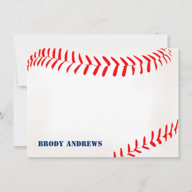 Baseball Stationery Thank You Cards (Front)