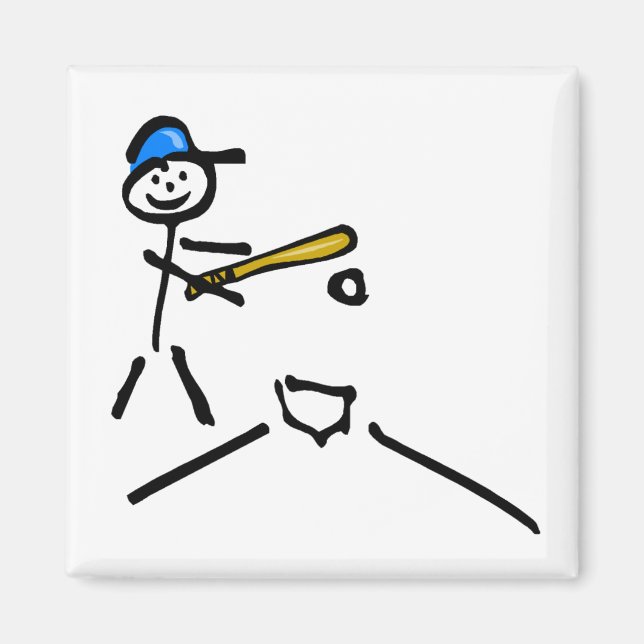 Baseball Stick Figure Magnet (Front)