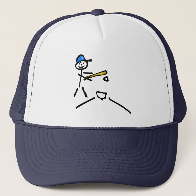 Baseball Stick Figure Trucker Hat (Front)