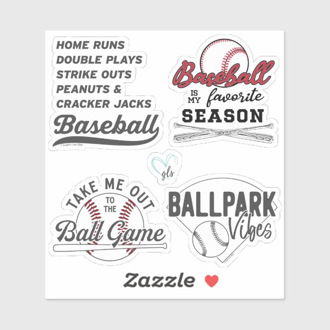 Baseball Sticker Pack 1 by GraphicLoveShop (Sheet)