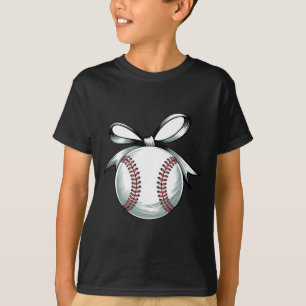 Baseball Stitch Bow Design T-Shirt