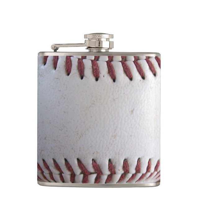 Baseball Stitches Hip Flask (Front)