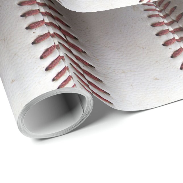 Baseball Stitches Wrapping Paper (Roll Corner)