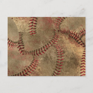 Baseball Stitching Collage Background Postcard