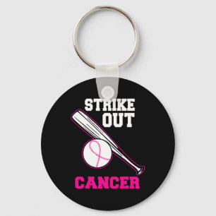 Baseball Strike Out Cool Breast Cancer Awareness G Key Ring