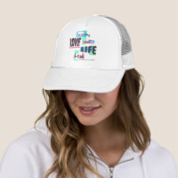 Baseball-style hat to promote life.