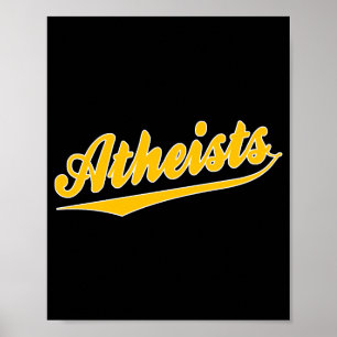 Baseball Style Team Atheist T Shirt Poster