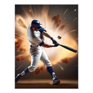 Baseball Super Play The Home Run,  Photo Print