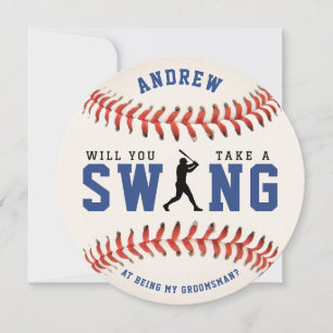 Baseball Take a Swing Groomsman Proposal