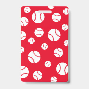 baseball Teacher Hall Pass school colours ID Badge