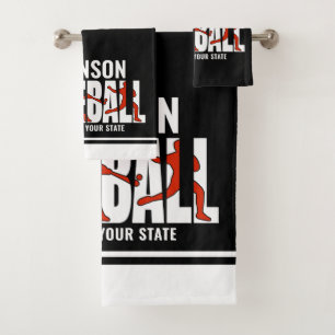 Baseball Team ADD NAME Champion Game Player Bath Towel Set