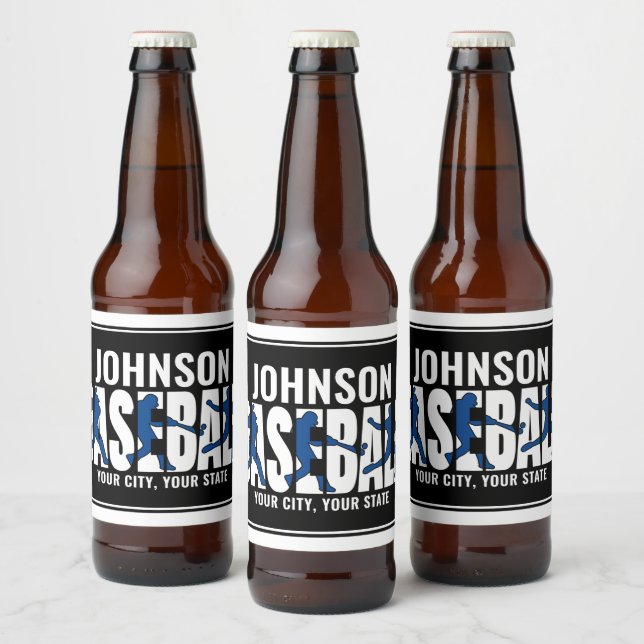 Baseball Team ADD NAME Champion Game Player Beer Bottle Label (Bottles)