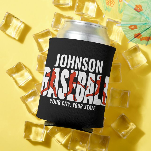 Baseball Team ADD NAME Champion Game Player Can Cooler (In Situ Summer)