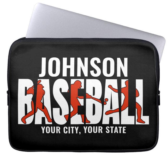 Baseball Team ADD NAME Champion Game Player Laptop Sleeve (Front)