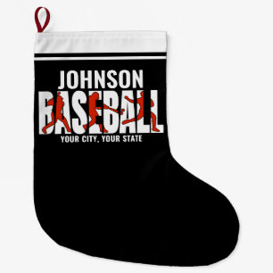 Baseball Team ADD NAME Champion Game Player Large Christmas Stocking