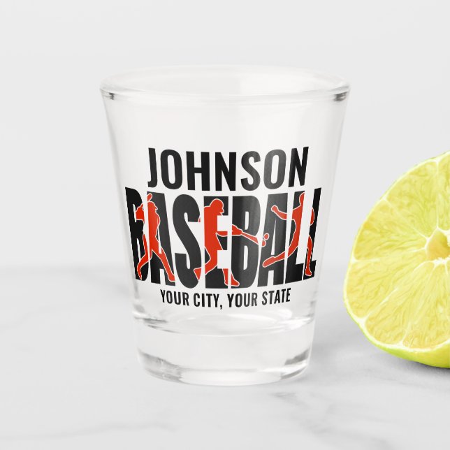 Baseball Team ADD NAME Champion Game Player Shot Glass (Front)