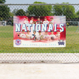 Baseball Team Banner - Personalised and Editable