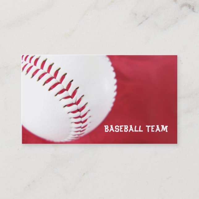 Baseball Team Business Cards (Front)