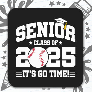 Baseball Team Class of 2025 Graduation Senior 2025 Square Sticker