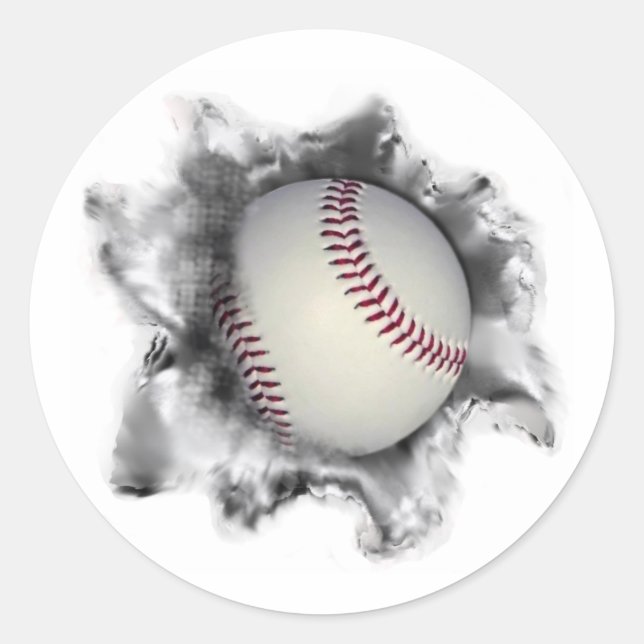 Baseball Team Classic Round Sticker (Front)