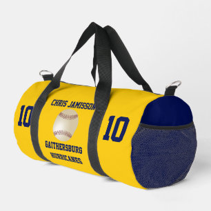 Baseball Team, Coach Player Gold Blue Custom Duffle Bag