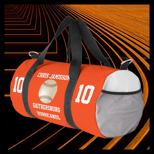 Baseball Team, Coach Player Orange Personalised Duffle Bag (Creator Uploaded)