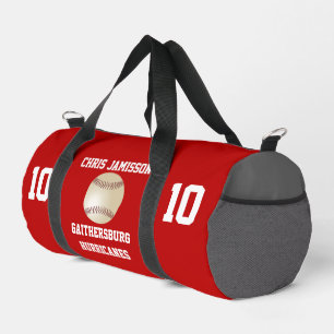 Baseball Team Coach Player Scarlet and Gray Custom Duffle Bag
