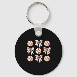 Baseball Team Coquette Bow For Women Girl T Shirt_ Key Ring