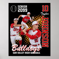 Baseball Team Custom Photo Senior Night Red