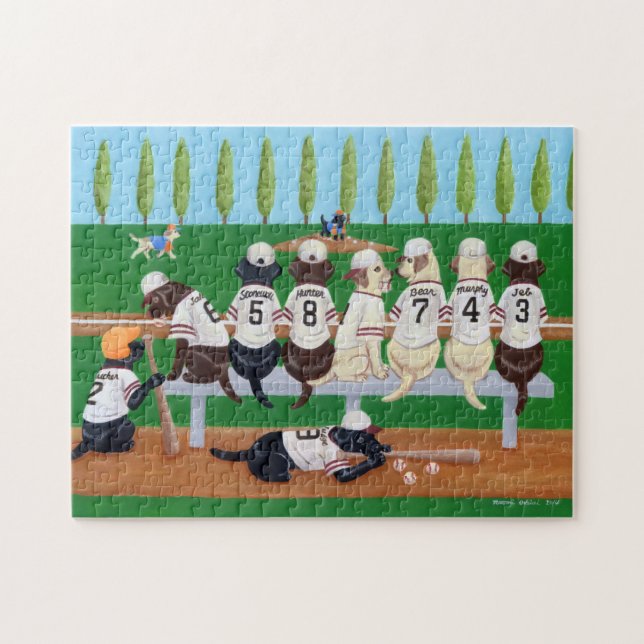 Baseball Team Labradors Jigsaw Puzzle (Horizontal)