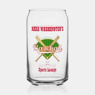 Baseball Team Player Sports Lounge Beer Can Glass