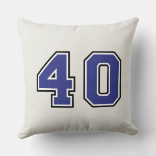 Baseball team player with number blue cushion