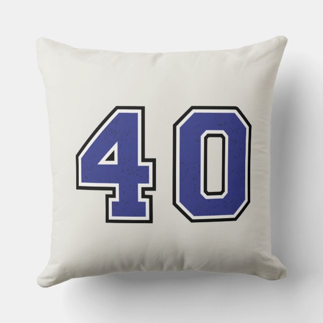 Baseball team player with number blue cushion (Back)