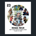 Baseball Team Senior Graduation Gift Photo Collage Poster<br><div class="desc">Celebrate baseball senior night and graduation with this personalised baseball ball photo collage poster. This customisable gift is perfect for athlete, baseball or softball player, coach and team captain. It's a great way to display precious memories and achievement from sports games and tournament. The poster features a collage of photos...</div>