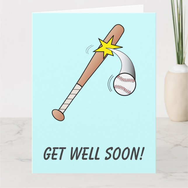 Baseball Teammate Get Well Soon Card (Front)
